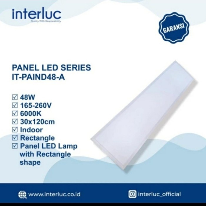 Jual Interluc Lampu Panel 48 Watt Downlight Ceiling Plafon 30x120 Cm ...