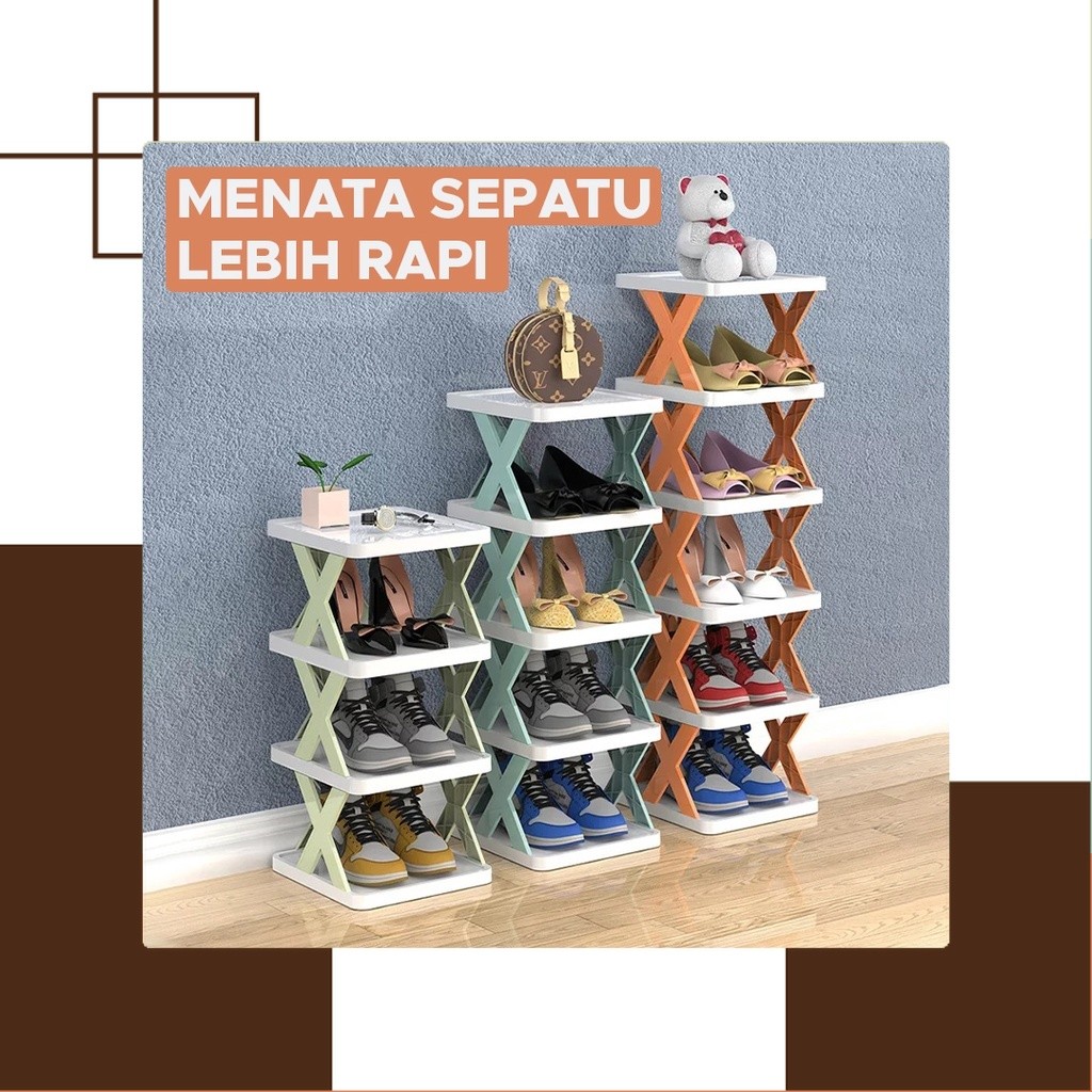 Jual Goto Xilon Shoe Rack Rak Sepatu Sandal Susun Tingkat Plastik ...
