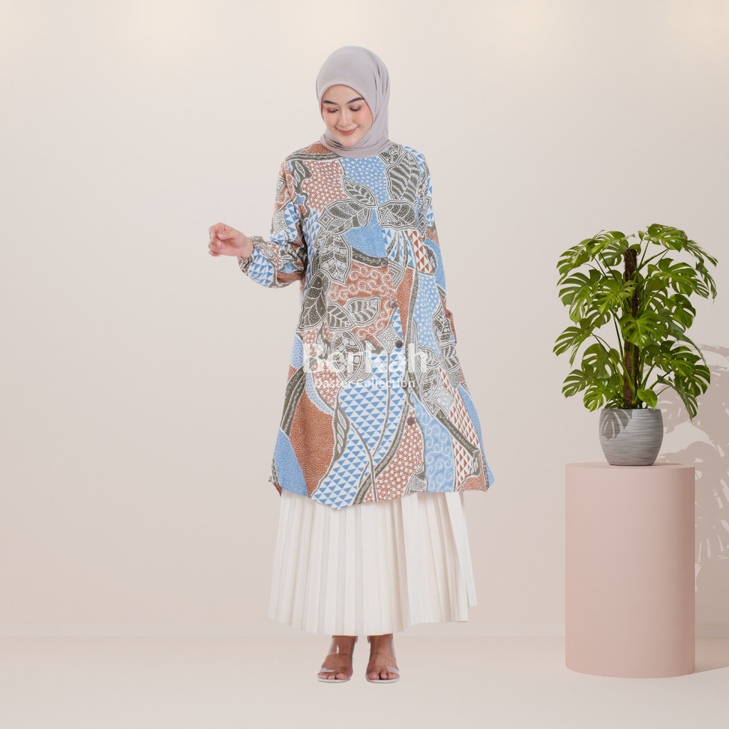 Atasan Batik Tunik Modern Rayon Surya Teja 2