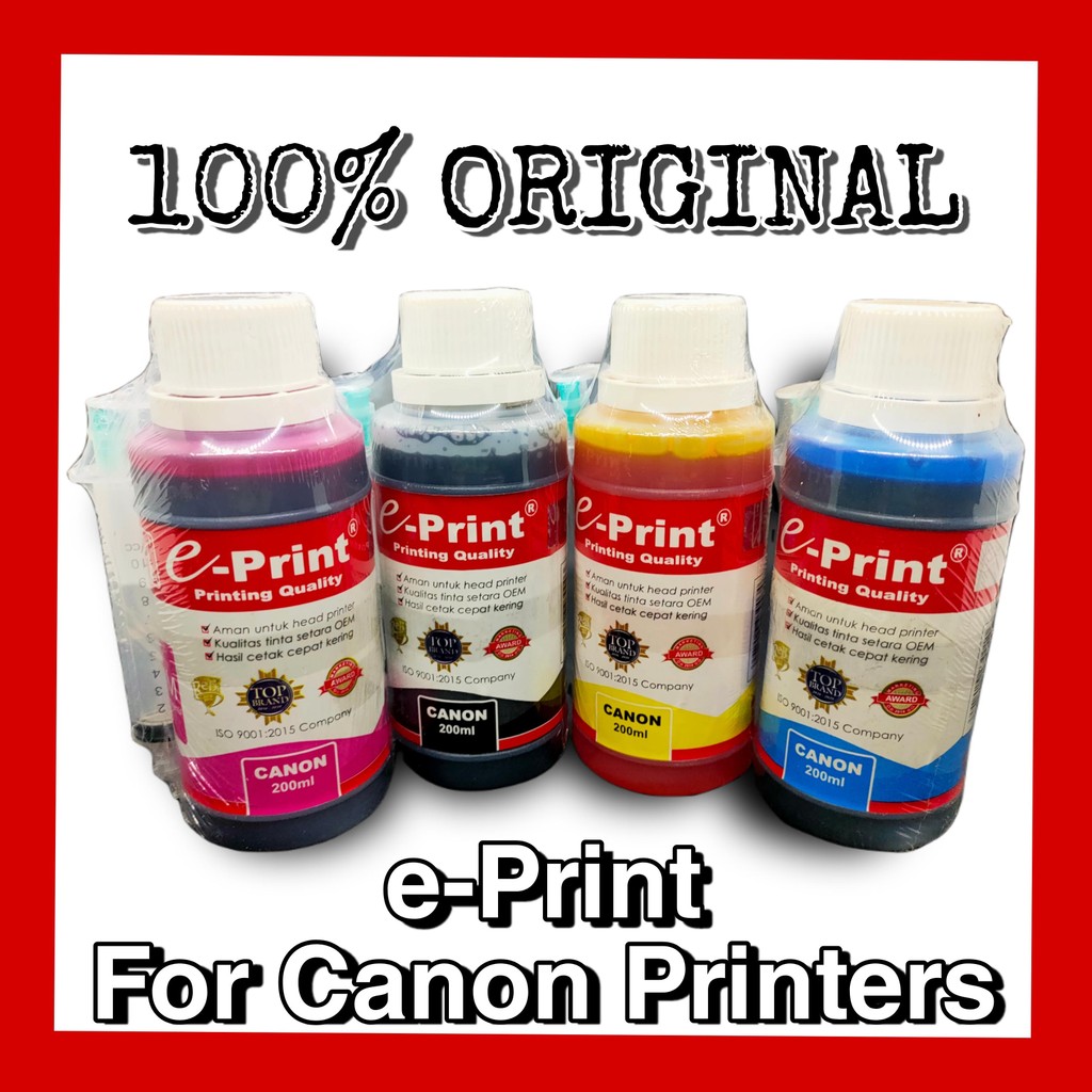 Jual ORIGINAL TINTA PRINTER e-Print Canon 200 ml Per Botol | Shopee ...