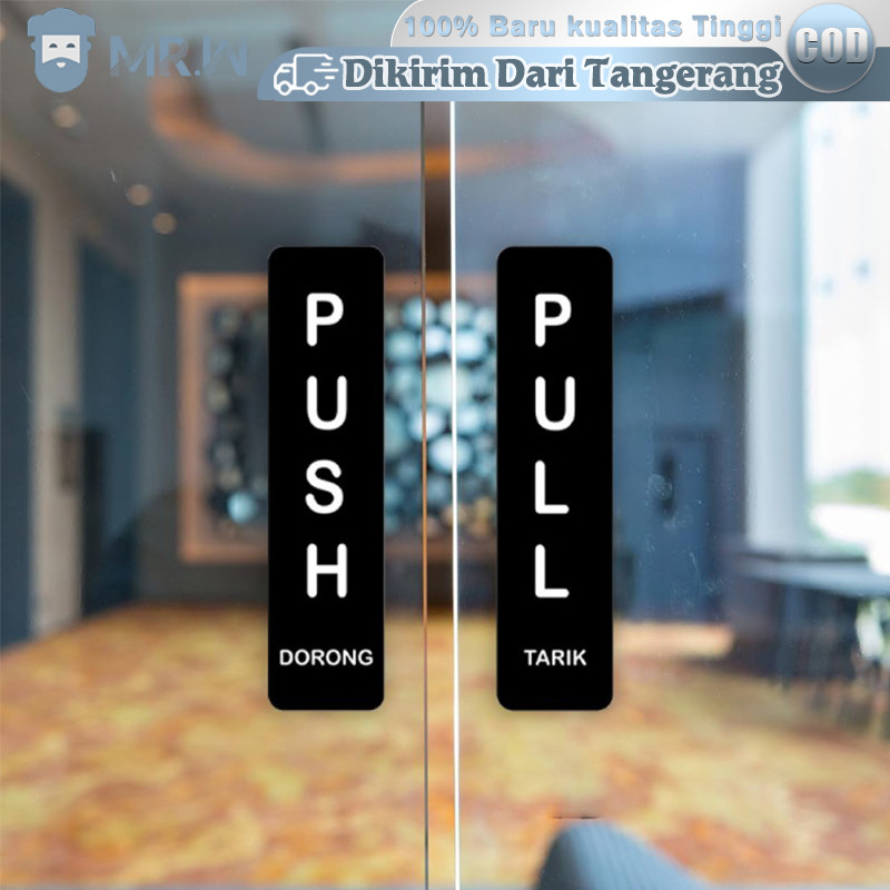 Jual 1 Sepasang Push Pull Door Tulisan Dorong Tarik Sign Dorong Tarik ...