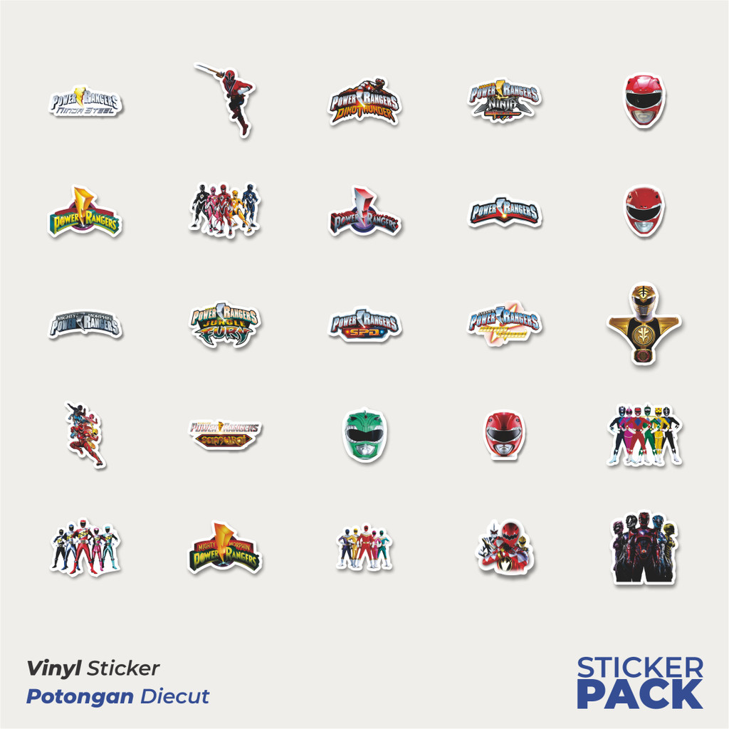 Jual Stiker Vinyl Stiker Film Series Power Ranger Mix 1 Waterproof ...
