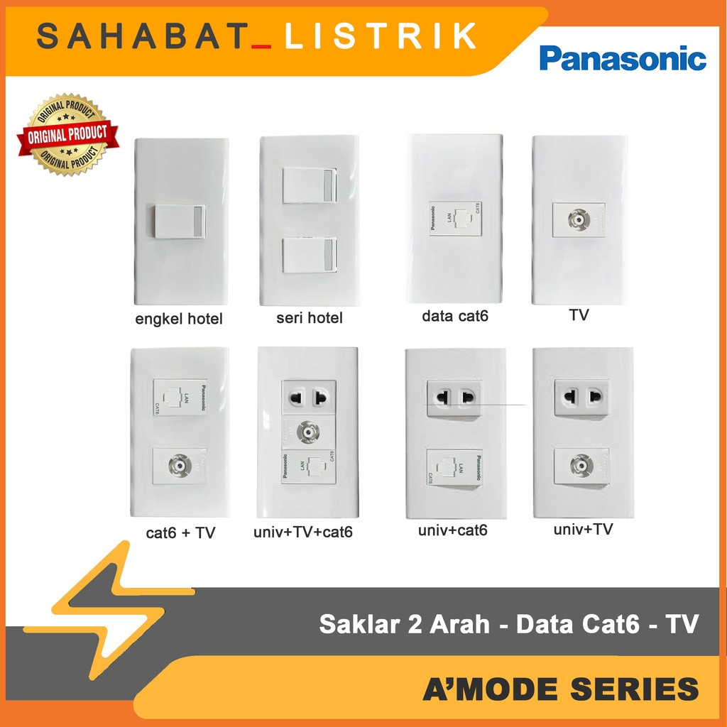 Jual PANASONIC AMODE A'MODE SERIES STOP KONTAK OUTLET DATA CAT6 - TV ...