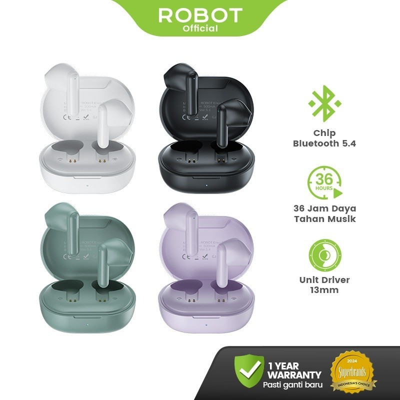 Jual ROBOT TWS True Wireless Powerfull Bass Semi In-Ear Mini Earbuds ...