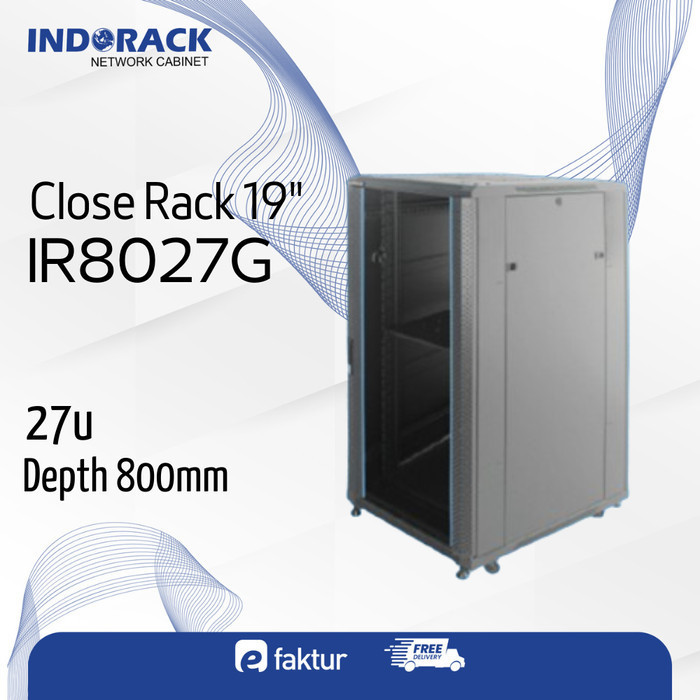 Jual IR8027G INDORACK STANDING CLOSE RACK DEPTH 800MM 27U GLASS DOOR ...