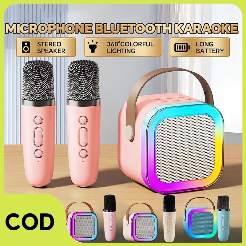 Jual 【COD】2 Mic Speaker Karaoke Bluetooth Portable Super Full Bass Mini ...