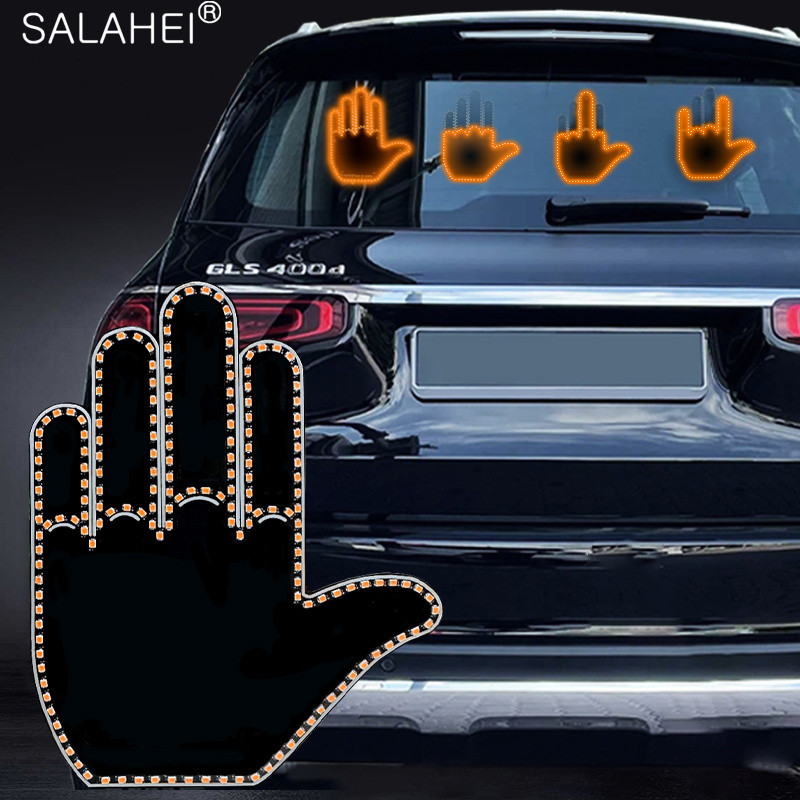 Funny Car Finger Light With Remote, Road Rage Signs Middle Finger Gesture Light Auto Amber Middle Finger Warning Brake Light – Buy The Best Products In The Online Store - Foto 6