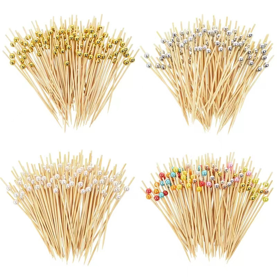 Jual 50PCS/100PCS 12cm Disposable Twisted Bamboo Fork Party Buffet ...
