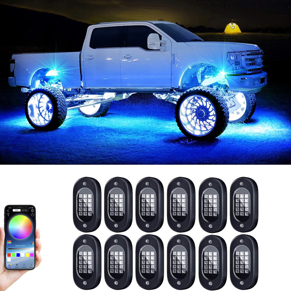 Jual LED Rock Lights with App Control Flashing Music Mode Truck 4/6/8 ...
