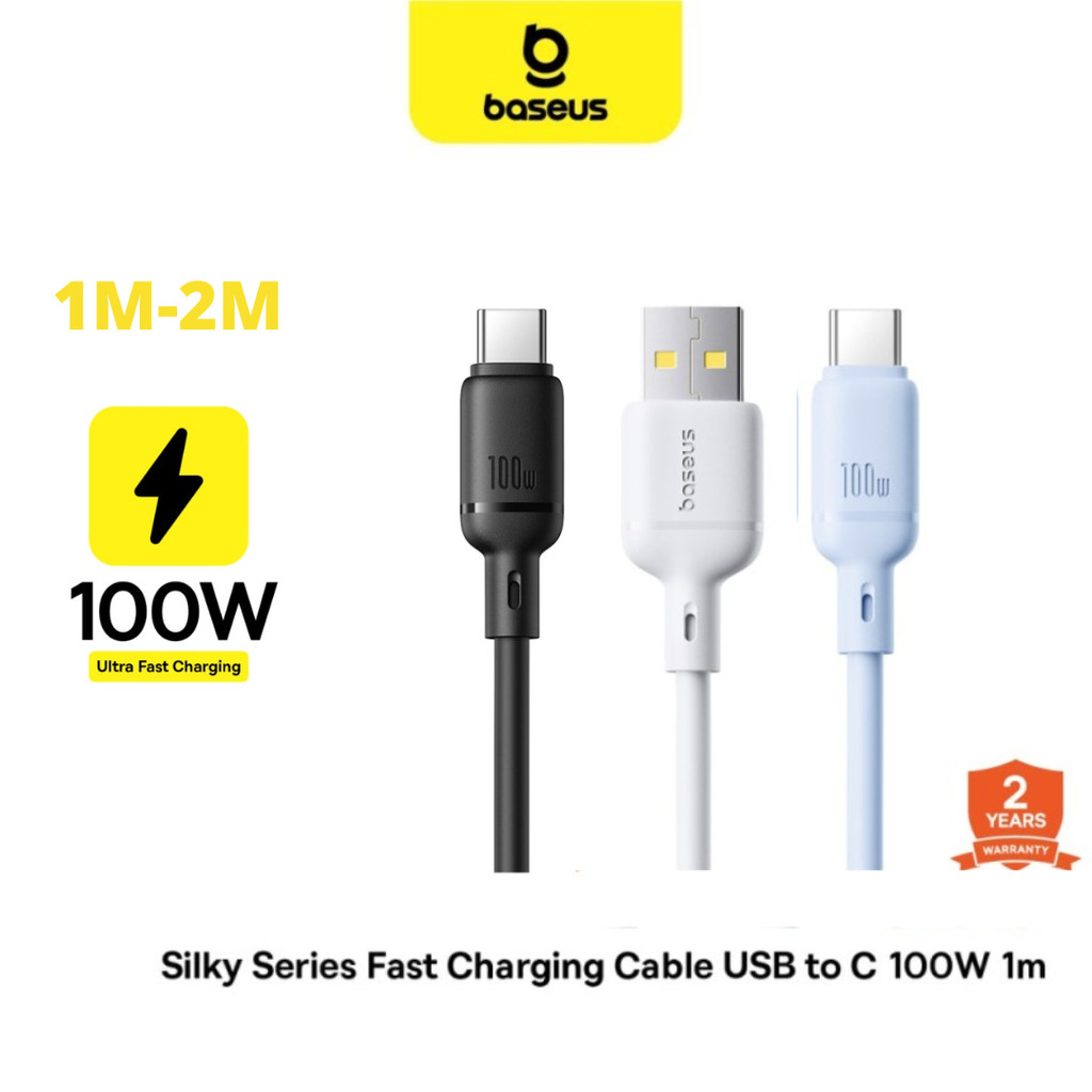 Jual BASEUS SILKY Series Kabel Data 1M-2M Fast Charging USB to TYPE-C ...
