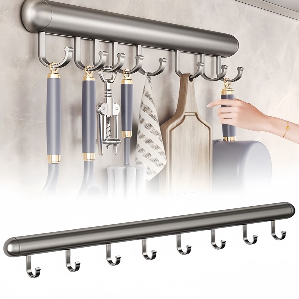 Jual 30-50cm Wall Mounted Kitchen Hook Rack Aluminum Cabinet Storage ...