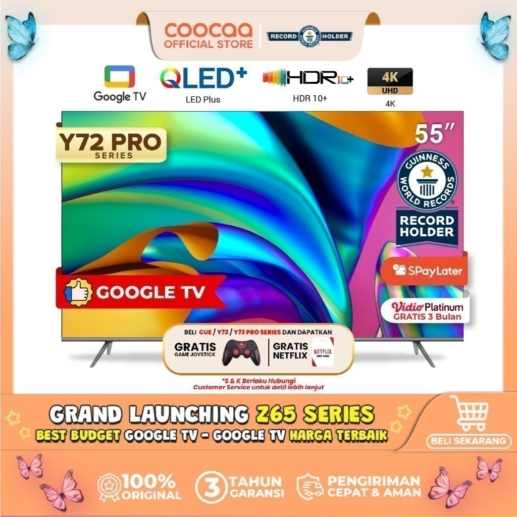 Jual [Google TV]COOCAA 55 inch Smart TV 4K UHD Netflix/Youtube