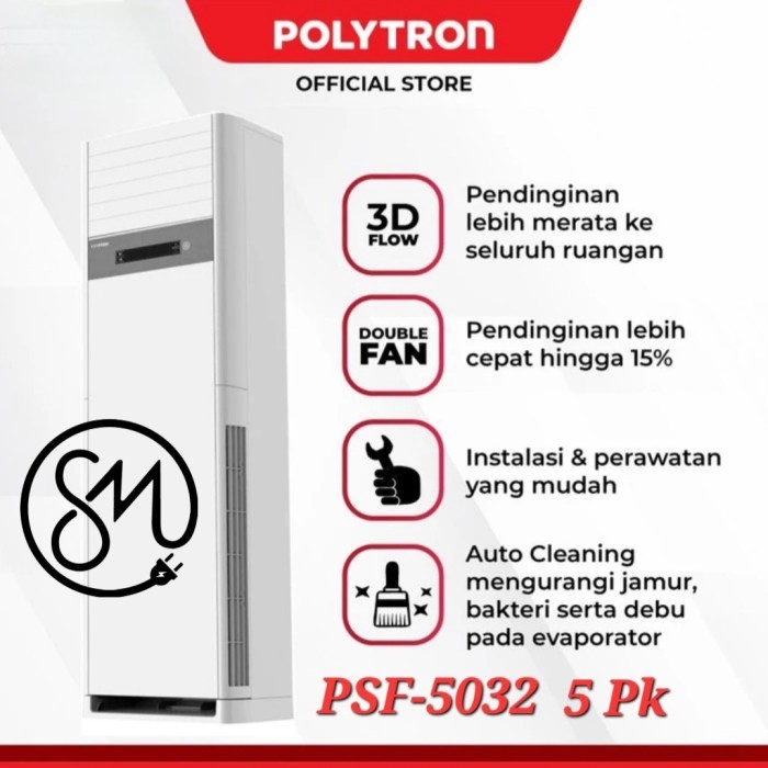 Jual AC Floor Standing Polytron PSF-5032 5 PK Neuva R32 PSF5032 AC ...