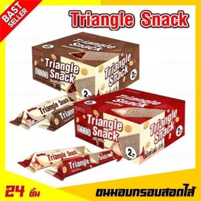 Jual Triangle Wafer Coklat Snack Thailand Isi 24pcs | Shopee Indonesia