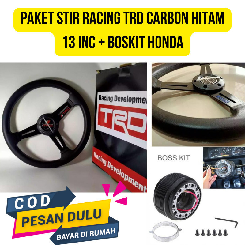 Jual Paket Stir Racing TRD Carbon 13 Inc + Boskit Honda | Shopee Indonesia