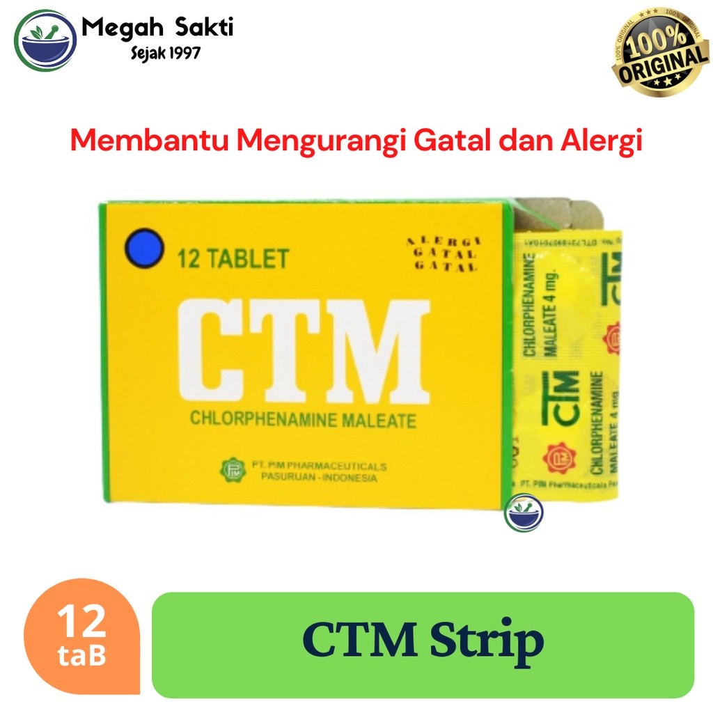 Megah Sakti - CTM 4 Mg 12 Tablet | Pereda Alergi Rhinitis Gatal Gatal  Biduran