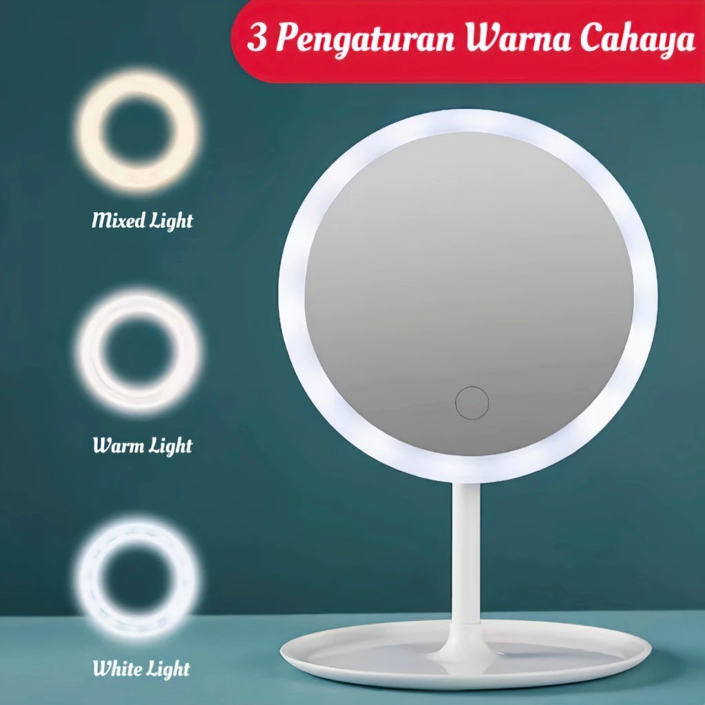 Jual Cermin Rias LED - Adjustable Pencahayaan, Untuk Meja & Travel ...