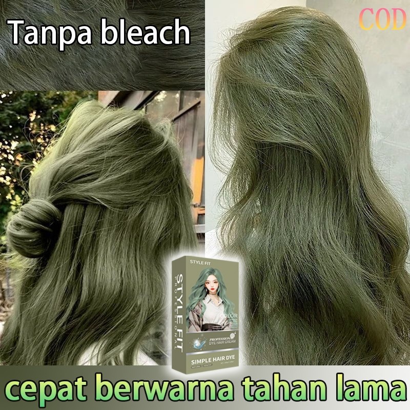 Jual 【Free shipping】STYLE FIT cat rambut Hijau olive*200ml Tidak perlu ...