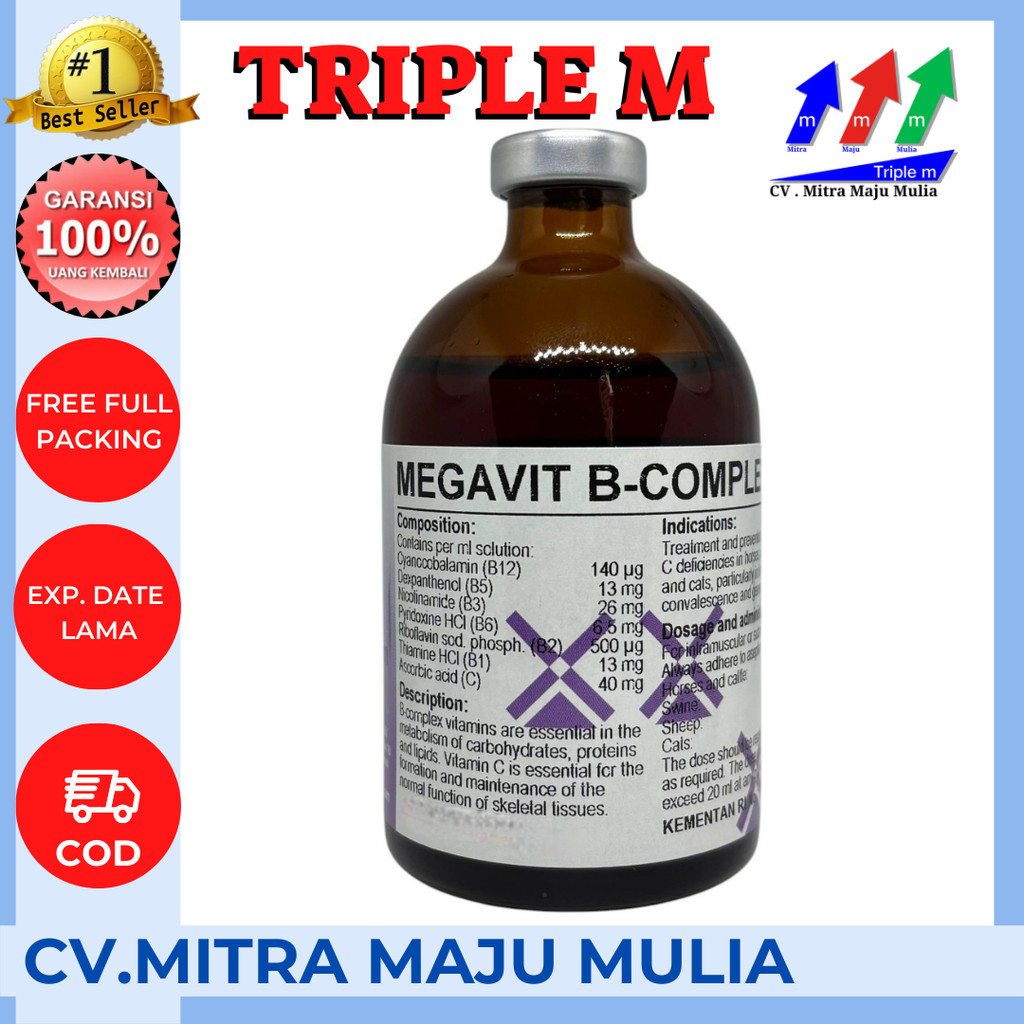 Jual MEGAVIT B COMPLEX 100 ML DUTCHFARM - Vitamin B Complex & Vitamin C ...
