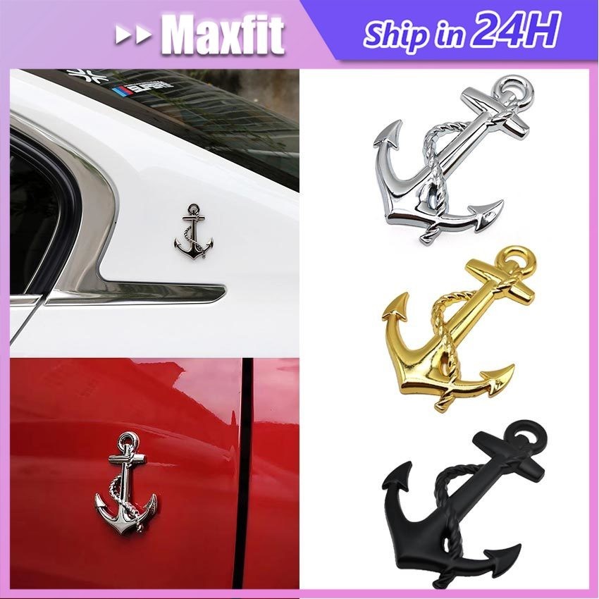 Jual 3D Logam Stiker Jangkar Stiker Body Mobil Motif Sticker Jangkar ...