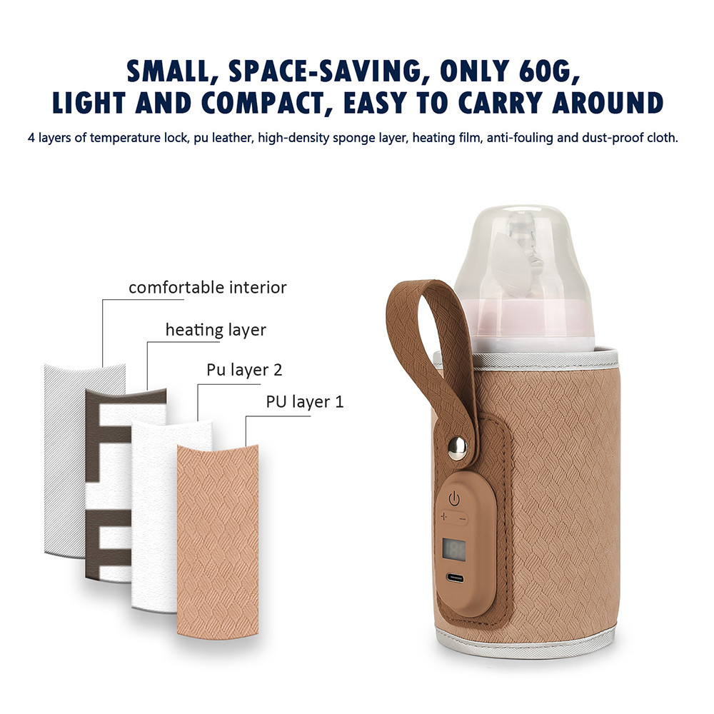 Portable Bottle Warmer For Travel - Fast Heating With Temperature Display & Rechargeable Battery