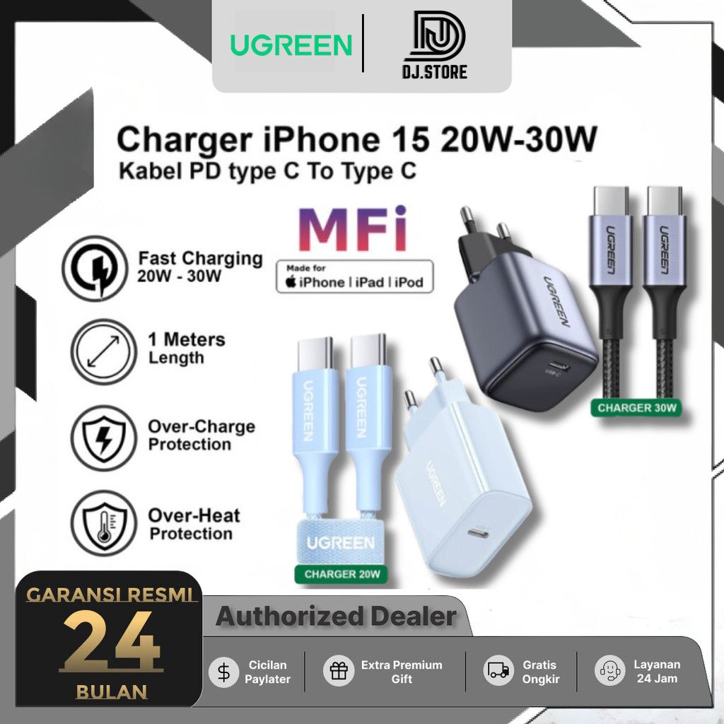 Jual UGREEN Charger iPhone 15 Pro 15Pro Max PD Type C Fast