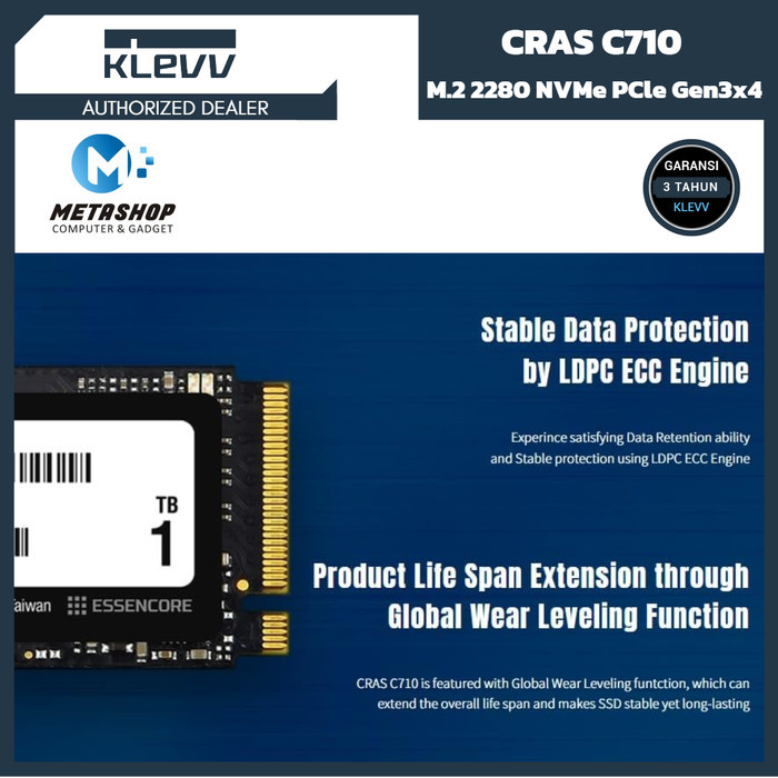 Jual KLEVV SSD NVMe CRAS C710 256GB | 512GB | 1TB M.2 2280 PCle Gen3 x4 ...