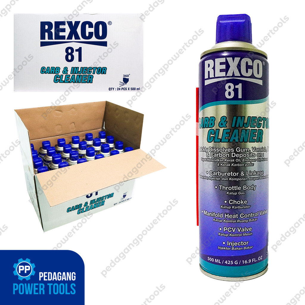 Jual REXCO 81 500 ml 1 Dus 24 pcs Carb Injector Cleaner Spray Pembersih ...