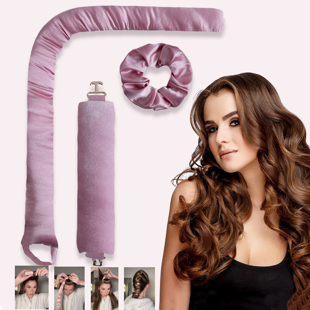 Jual Heatless Hair Curlers Curling Rod Headband No Heat Hair Rollers ...