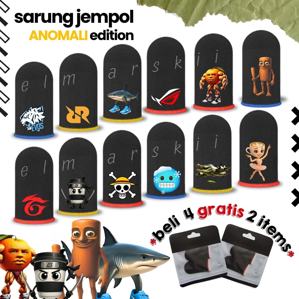 Jual Sarung Jempol Gaming Premium Emote Karakter AP King, Xema untuk ...