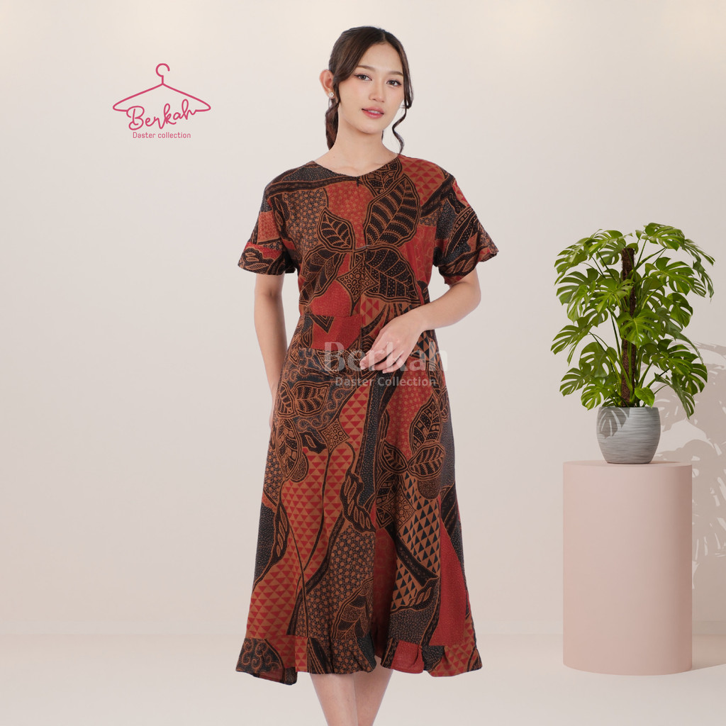 Daster Batik Rayon Busui Resleting Surya Teja