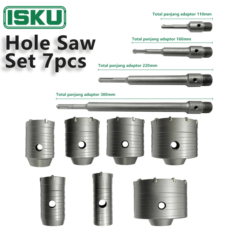 ISKU Hole Saw 30-90MM Hollow Core Saw Mata Bor Hole Saw Lubang Tembok Beton Pelubang Beton Tembok