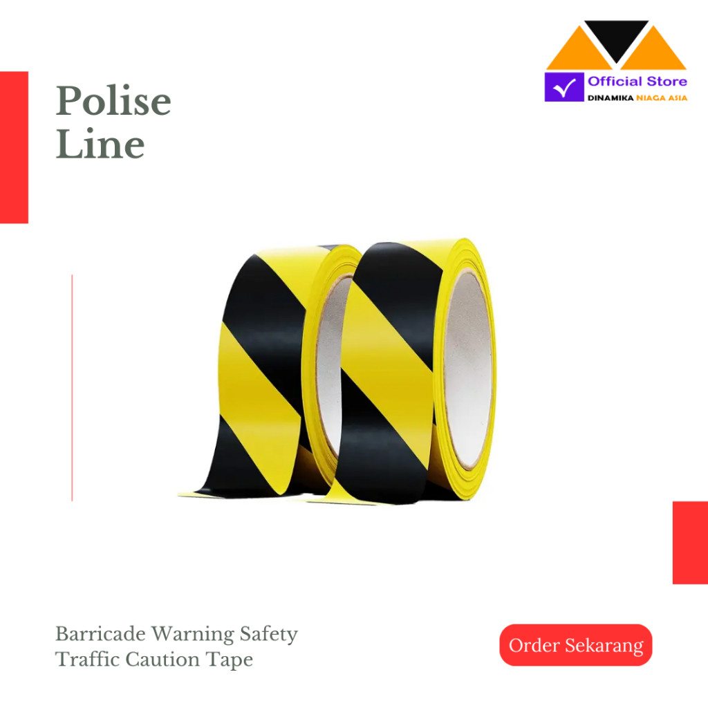 Jual Garis Polisi Safety Line Pita Pembatas Police Line 2/3 Inch x 300 ...