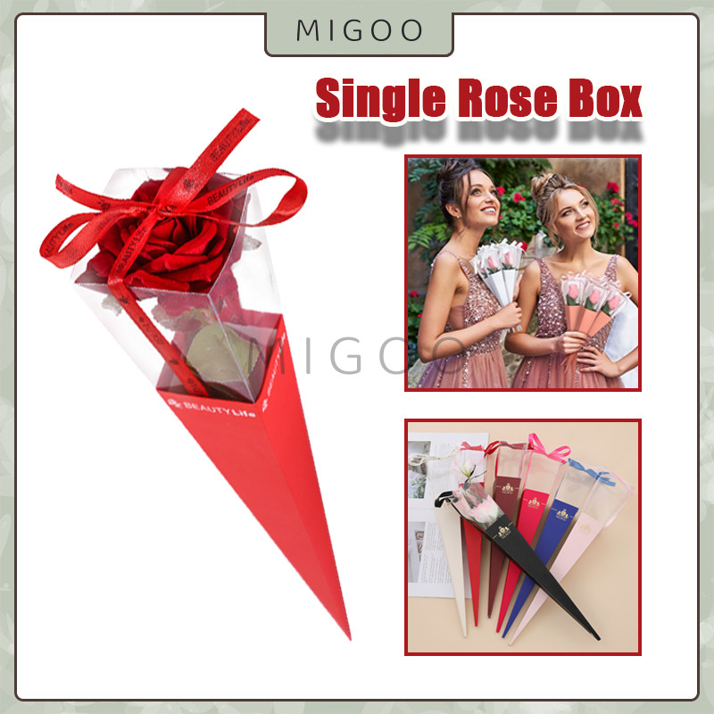 Jual Single Rose Box Wrapping Mawar 10PCS / Box Bunga Satuan | Shopee ...