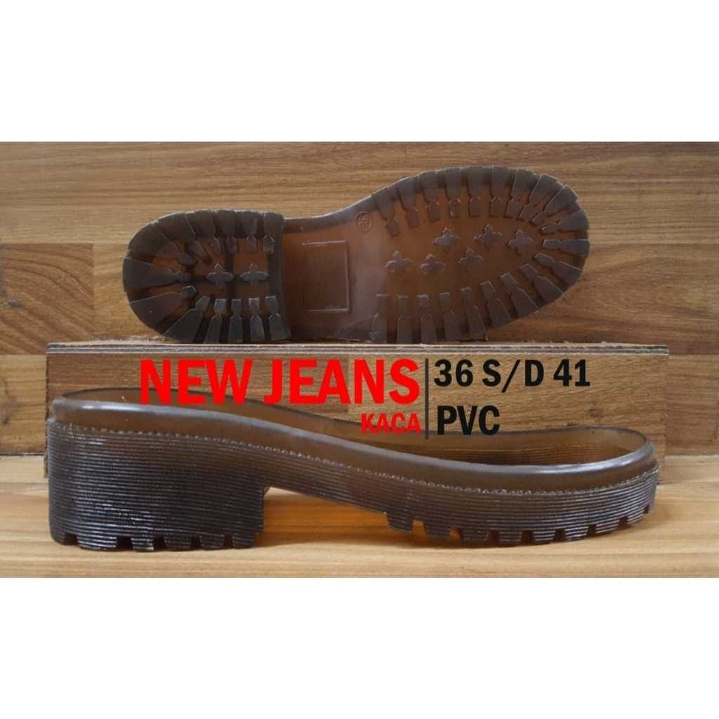Jual Sol Sepatu Wanita NEW JEANS KACA PVC 17 | Shopee Indonesia