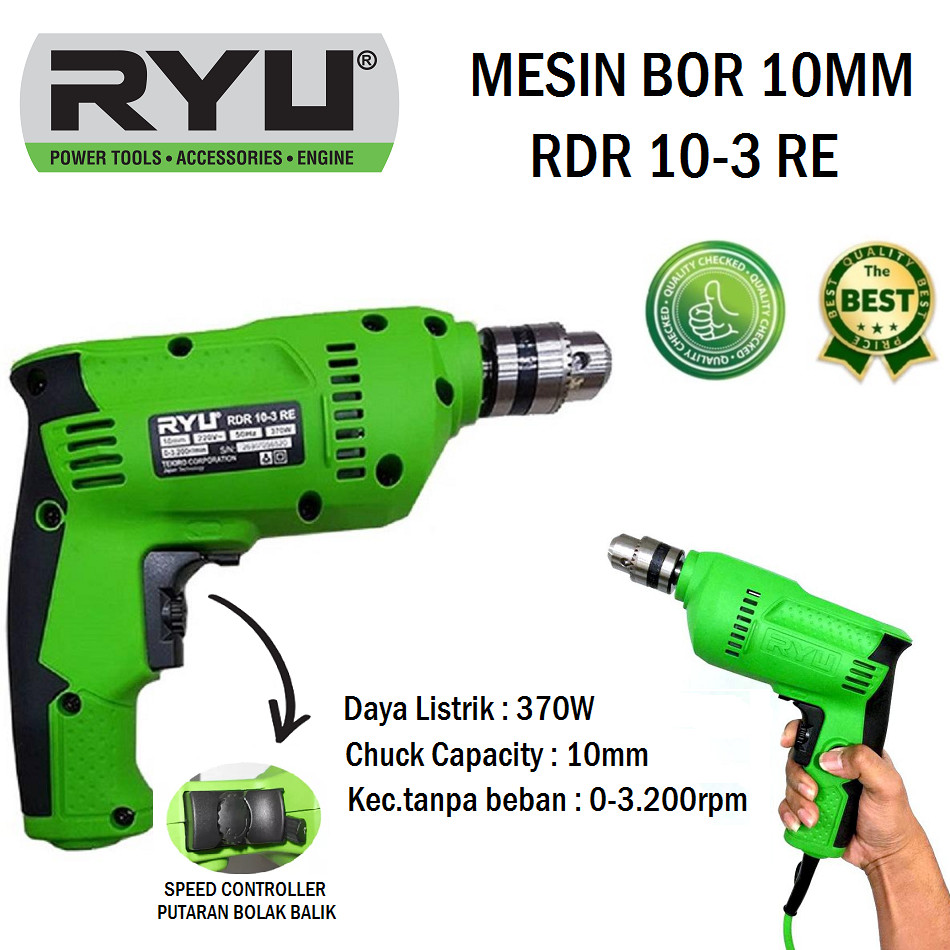 Jual Mesin Bor Beton Tekiro Ryu RDR 10-3 RE Electric Drill - Mesin Bor ...
