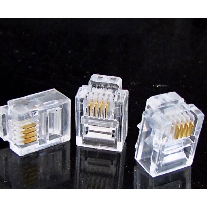 Jual Konektor Telepon RJ 11 Konektor telepon 4 Pin | Shopee Indonesia