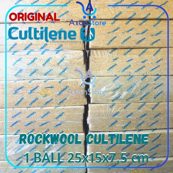 AXONSTORE 1 Ball Rockwool Cultilene Bal Media Semai Hidroponik rock wool 16 slab x 100cm x 15cm x 7.5cm Utuh