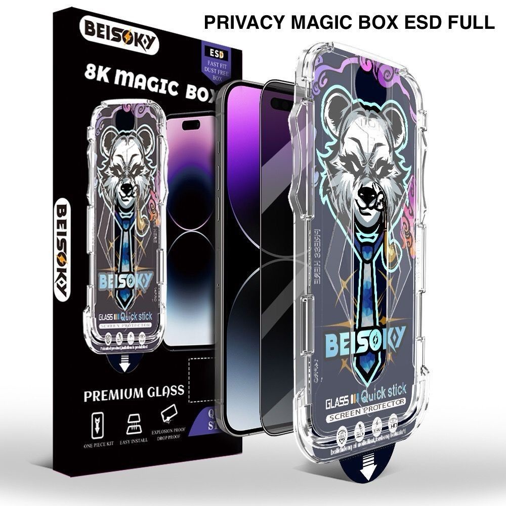 Jual Beisoky TG Privacy Magic Box ESD Full Glue Tempered Glass iPhone X ...