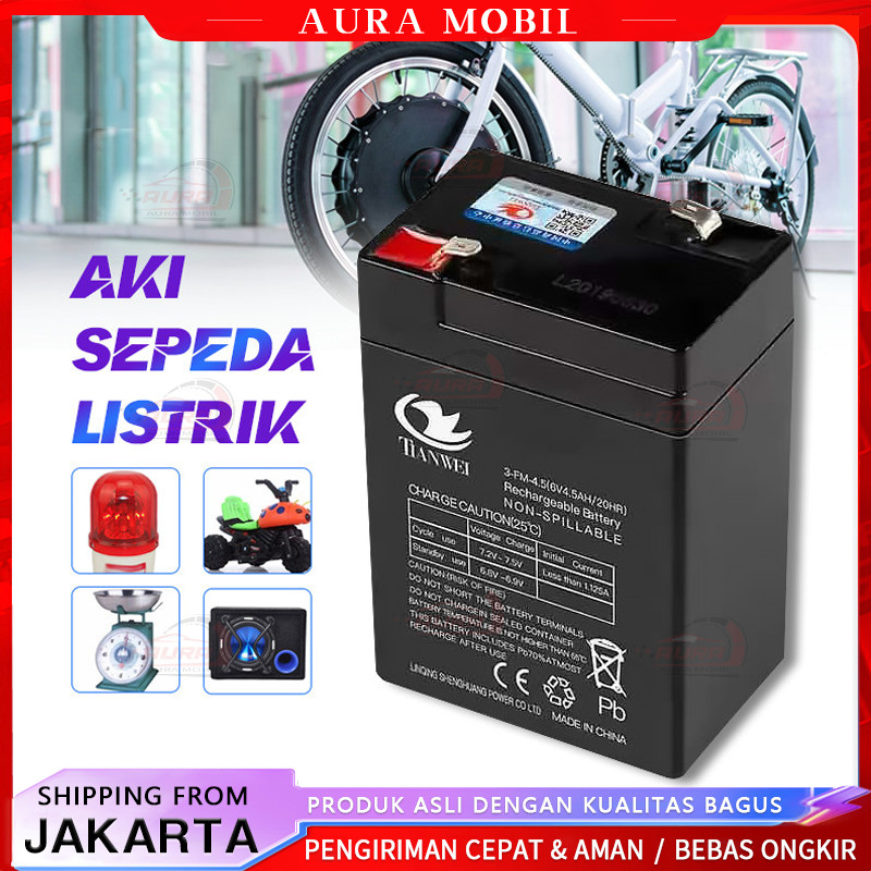 Jual Baterai Aki Kering 6V 4,5Ah Aki Kering Aki Mobil Mainan 6V Battery