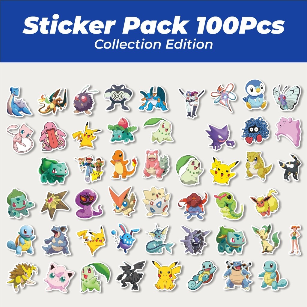 Jual Hot Stiker Kartun Anime Pokemon Lucu Anti Air Stikers Berperekat ...