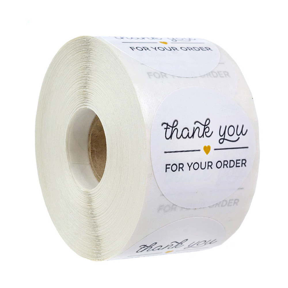 Jual Round Paper Thank You For Your Order Sticker 100-500pcs Thanks For ...
