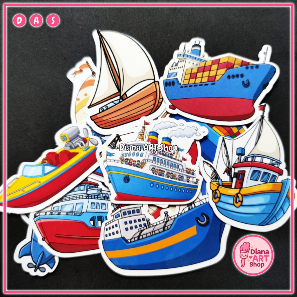 Jual Stiker Kapal Laut Sticker Kertas Glossy Gambar Kapal Laut Isi 15 ...