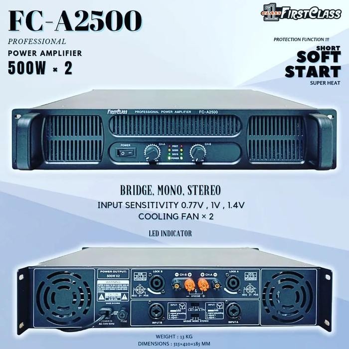 Jual POWER AMPLIFIER FIRSTCLASS FCA2500 ORIGINAL FCA-2500 FCA 2500 ...