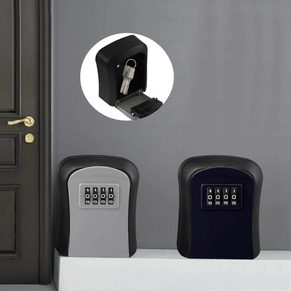 Jual 4 Digit Code Box Outdoor Password Key Box Hanging Key Storage ...
