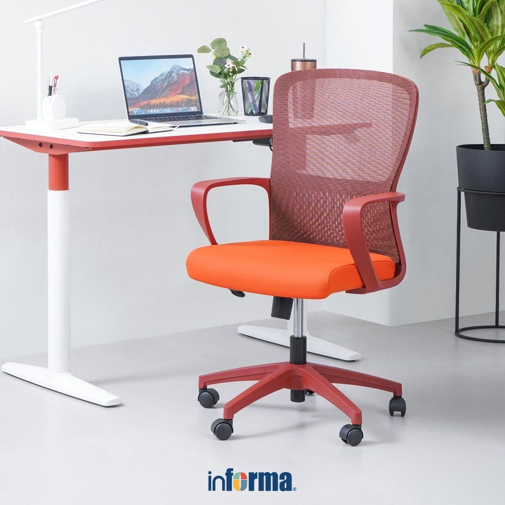 Jual Informa Spencer Kursi Kantor Sandaran Sedang - Oranye Tempat Duduk ...