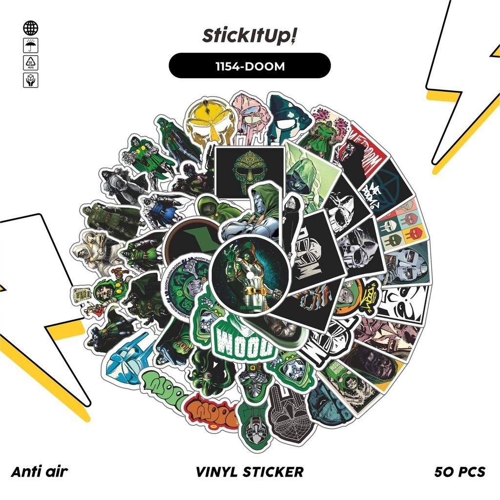 Jual COD 100 Pcs Stiker Pack MF Doom Series Lucu Aesthetic Vynil ...