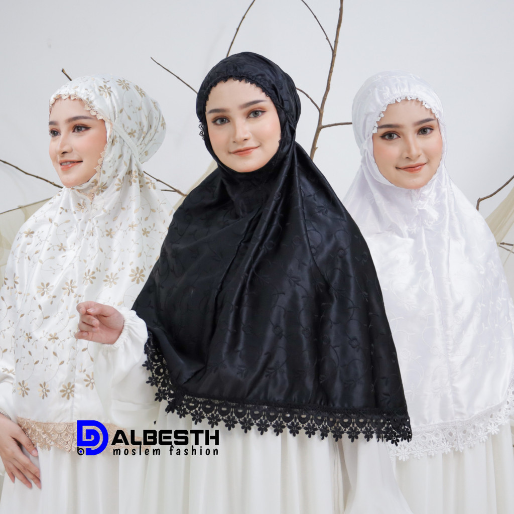 ALBESTH - Bergo Kerudung Hijab Instan Haji Dan Umroh Sutra Paris Lembut Adem Dan Mewah