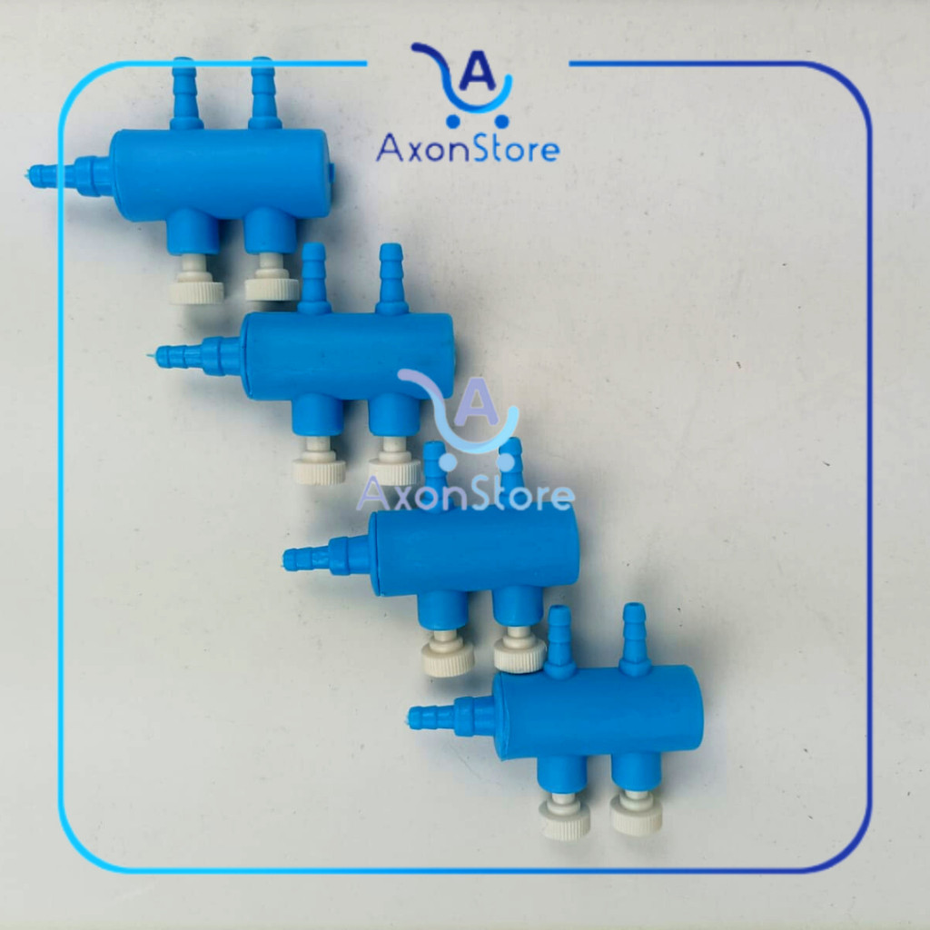 Jual Output Air Flow Splitter 2 Cabang SWITCH Pembagi Selang Aerator 2 ...