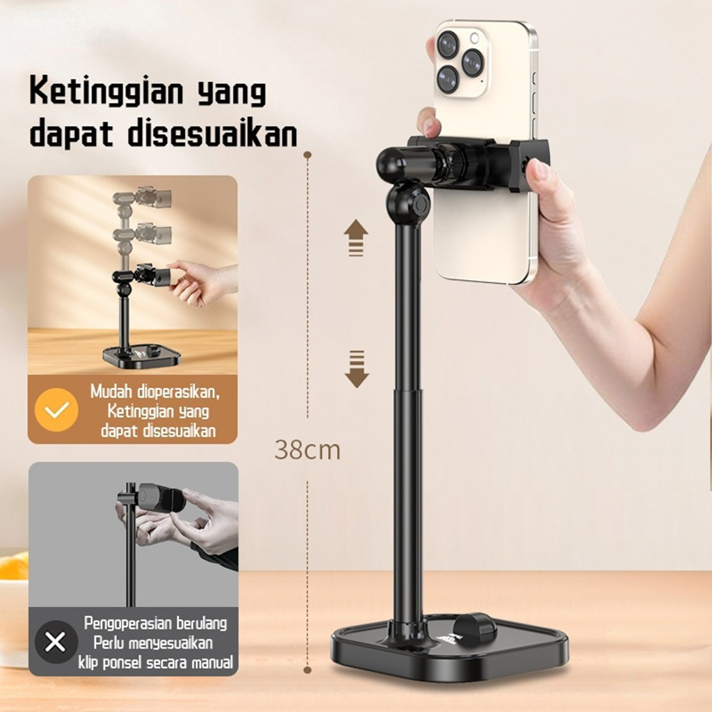 Jual [COD] Standing hp Aluminium phone Stand Flexible 360 Derajat ...